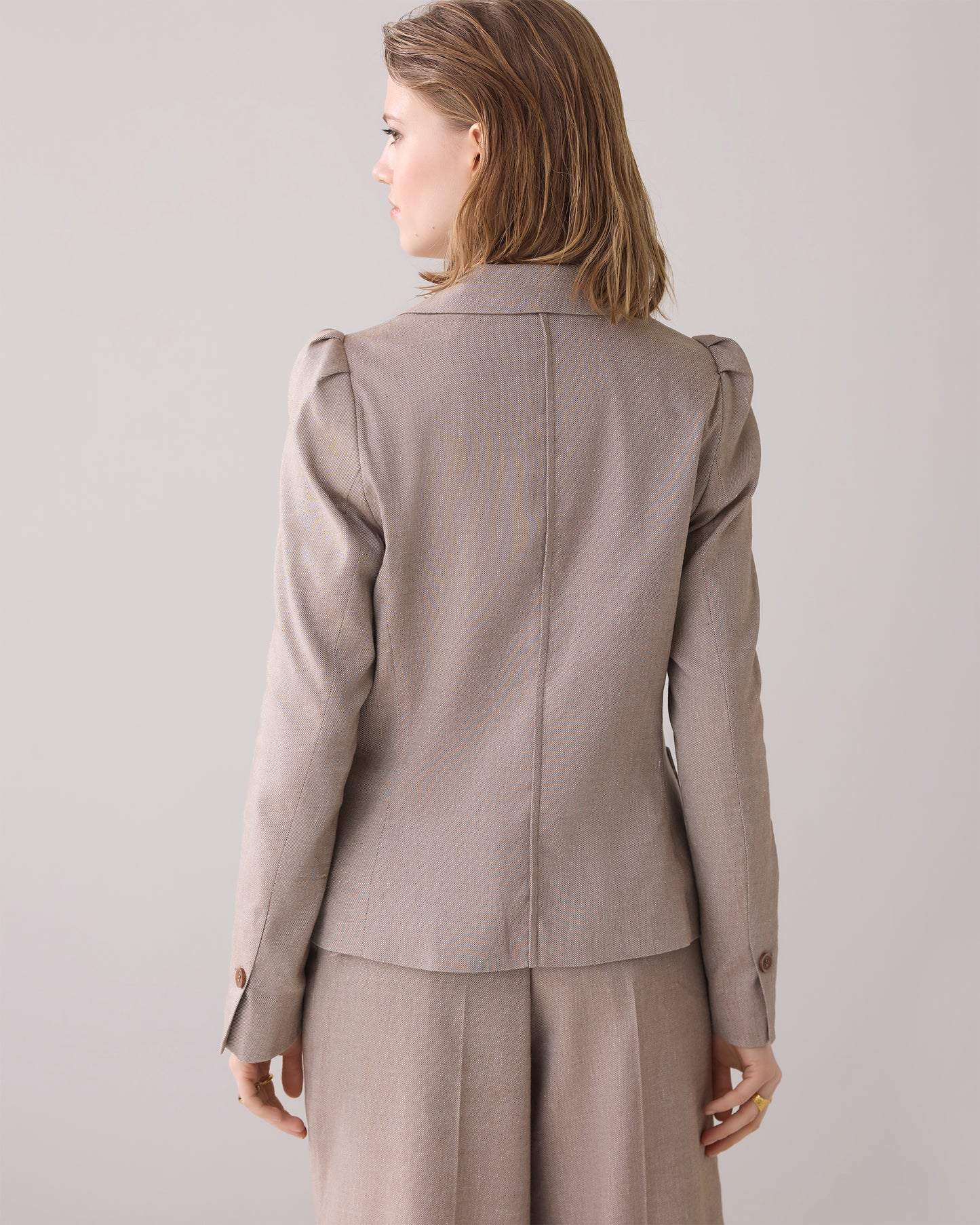 Summum Woman | blazer  tailored linnen blend twill - khaki - 1s1234-12157