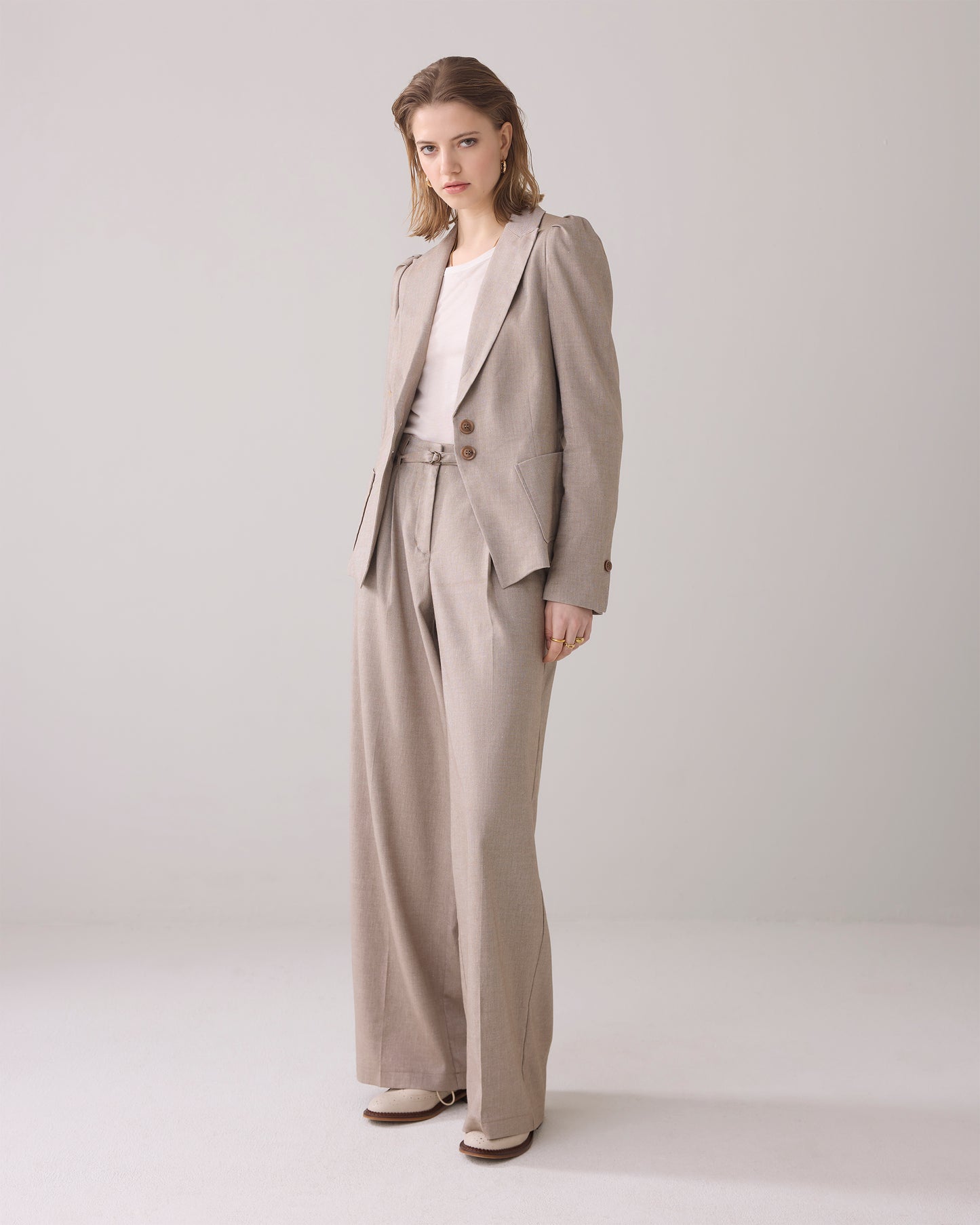 Summum Woman | blazer  tailored linnen blend twill - khaki - 1s1234-12157