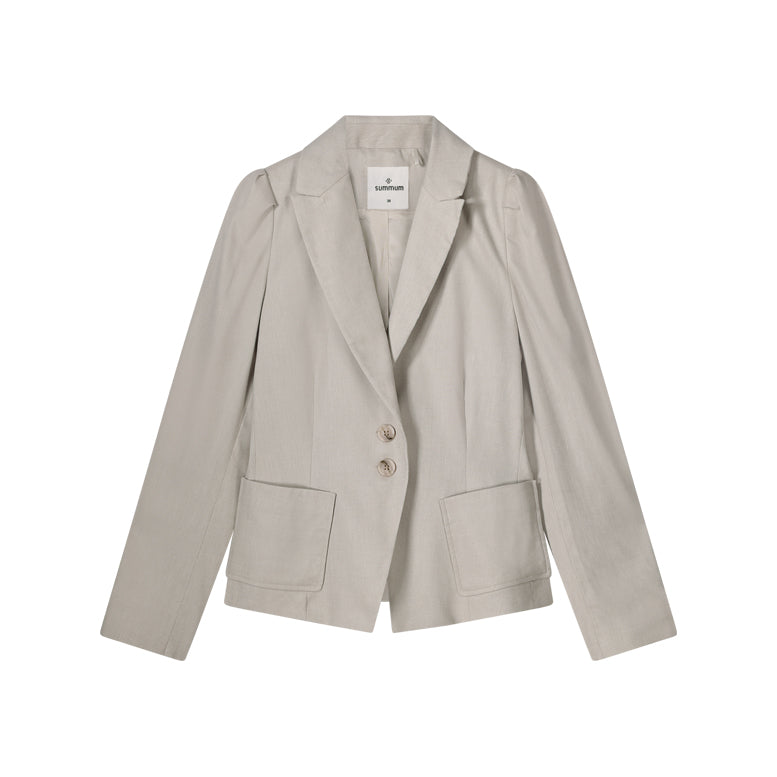 Summum Woman | blazer  tailored linnen blend twill - khaki - 1s1234-12157