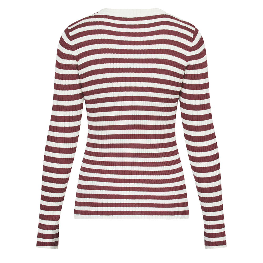 Sisters Point | Huga Shirt Deep Bordeaux/Cream