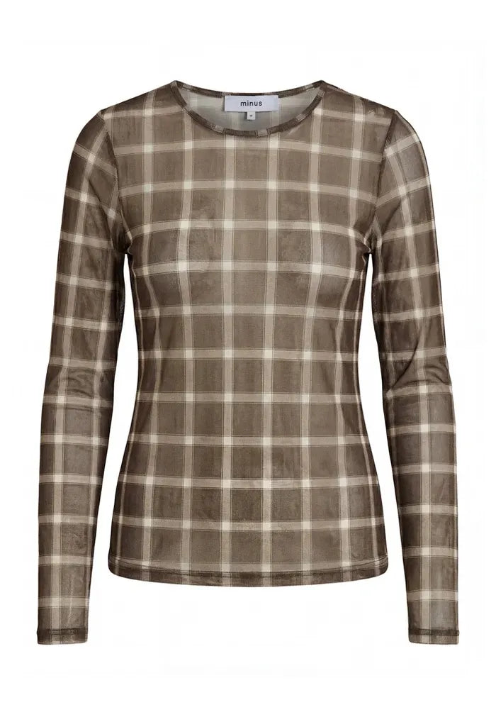 Minus | Stefine Long Sleeve Top Tiramisu Checked
