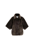 Yaya | Oversized omkeerbare jas van imitatiebont - Delicioso Brown