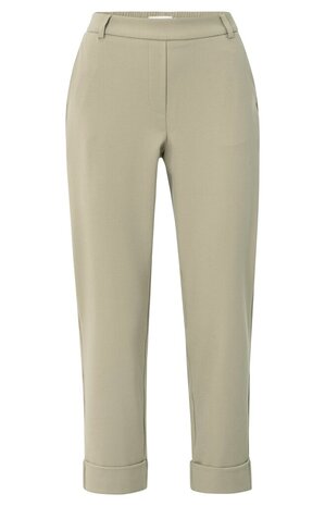 YAYA | sand beige - trousers with elastic waistband and turned up hem - 01-301076-508