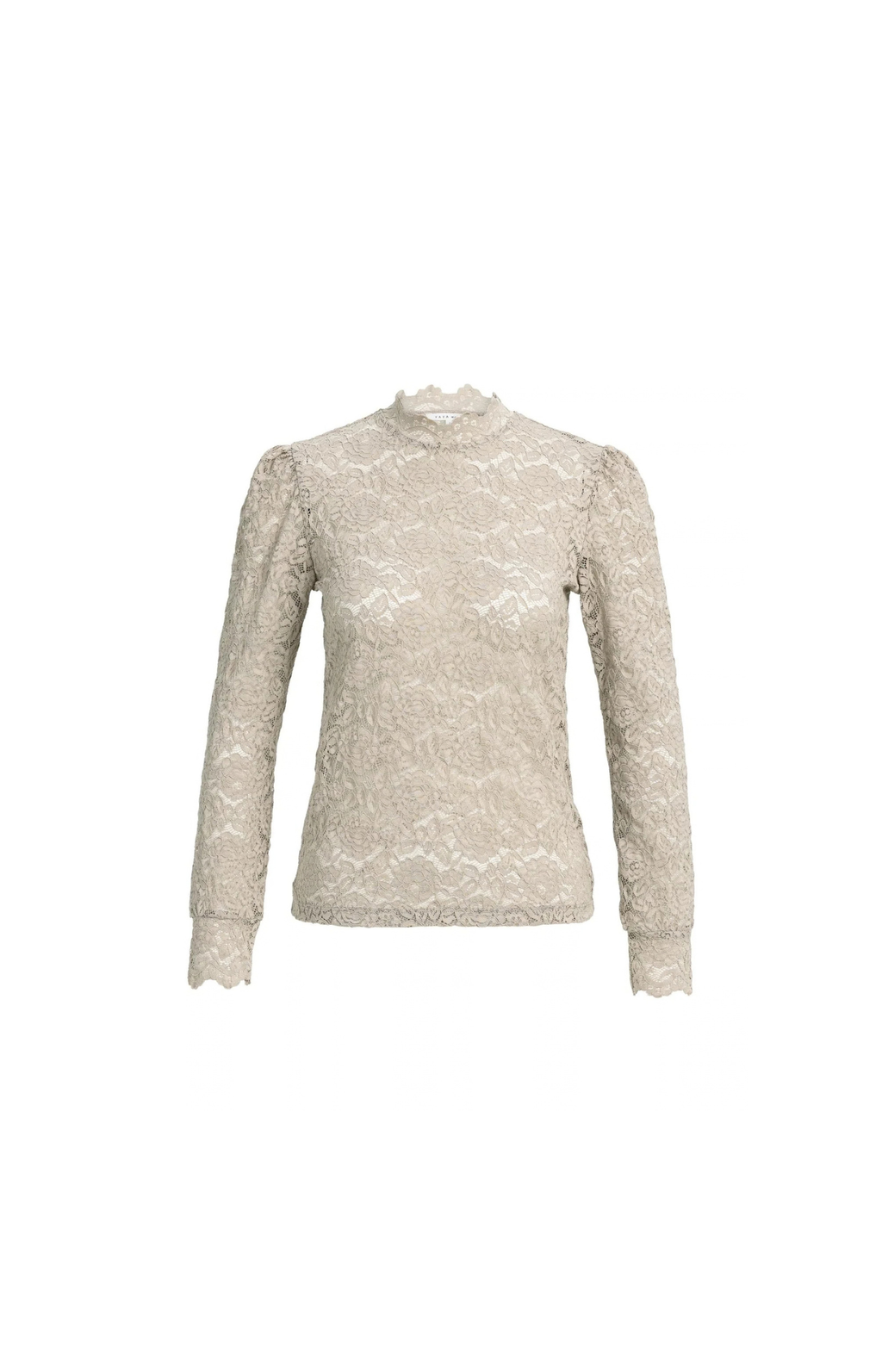 Yaya | Kanten top met hoge hals en lange mouwen - 3 kleuren