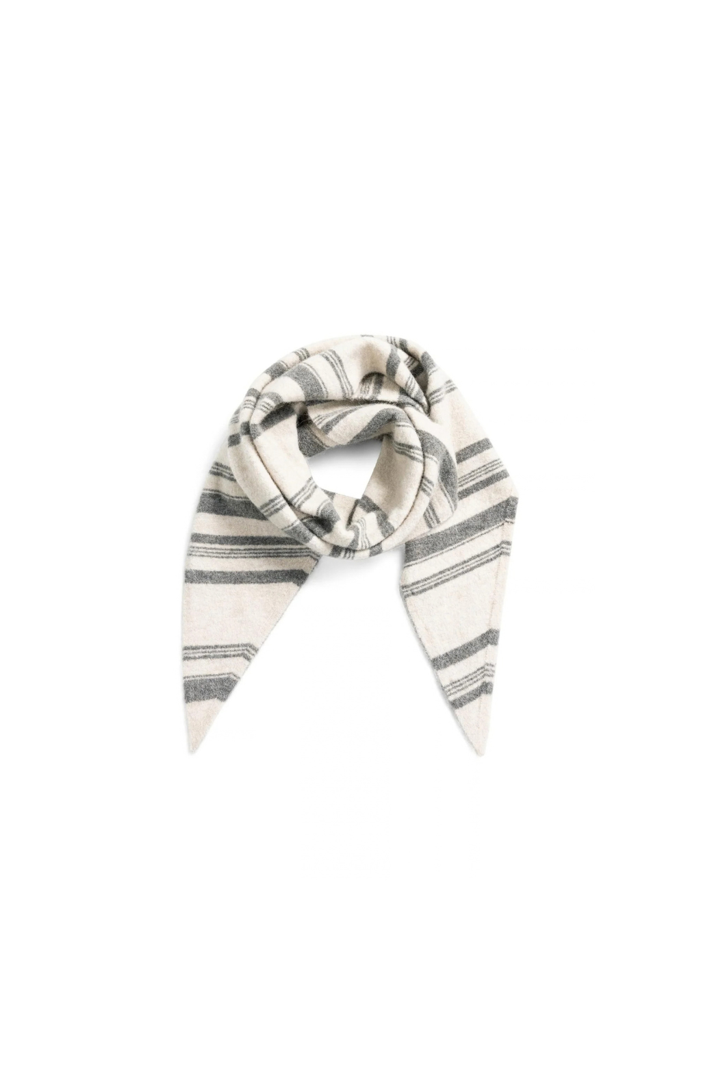 Yaya | Gebreide Driehoekstaal Met Strepen - Off White Dessin