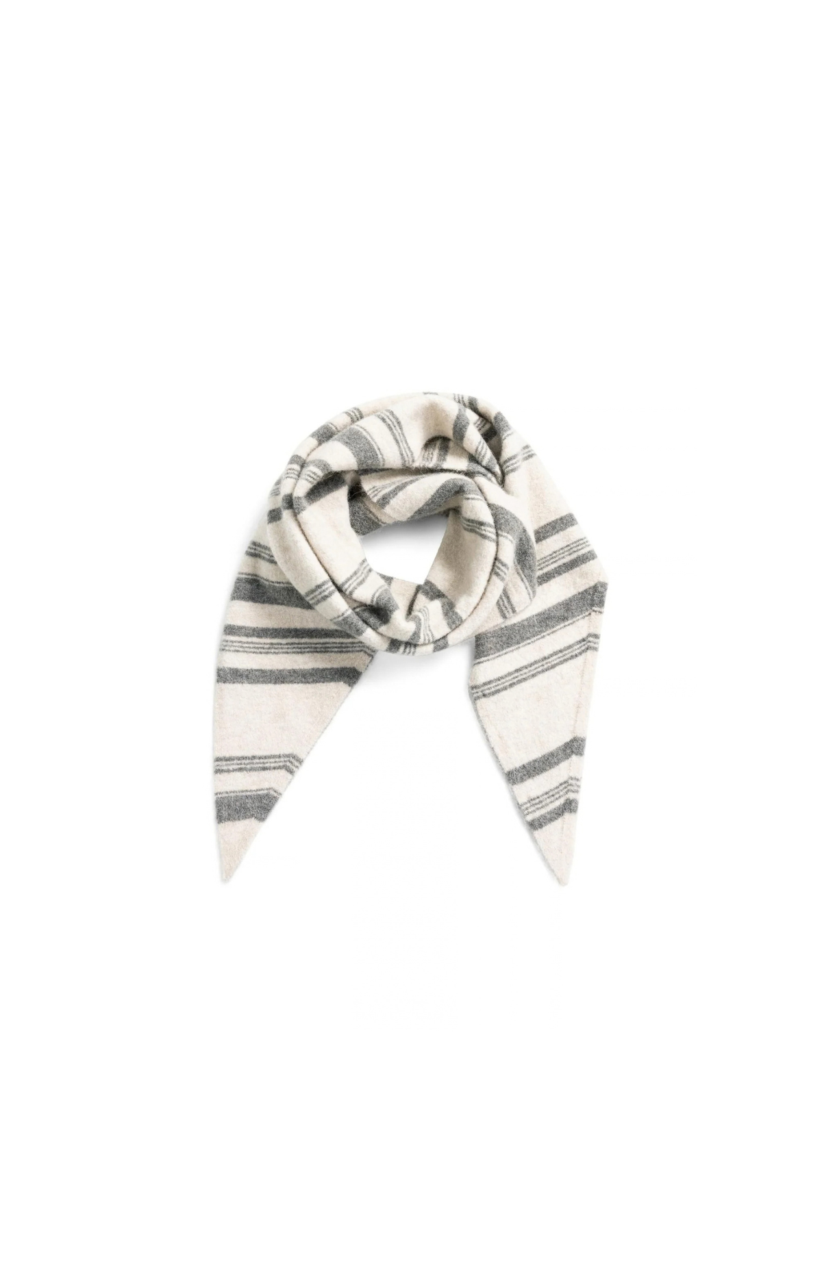 Yaya | Gebreide Driehoekstaal Met Strepen - Off White Dessin
