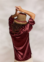 Summum Woman | Blouse heavy satin - Red grape - 2s3082-11978