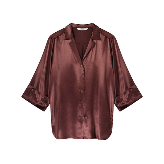 Summum Woman | Blouse heavy satin - Red grape - 2s3082-11978