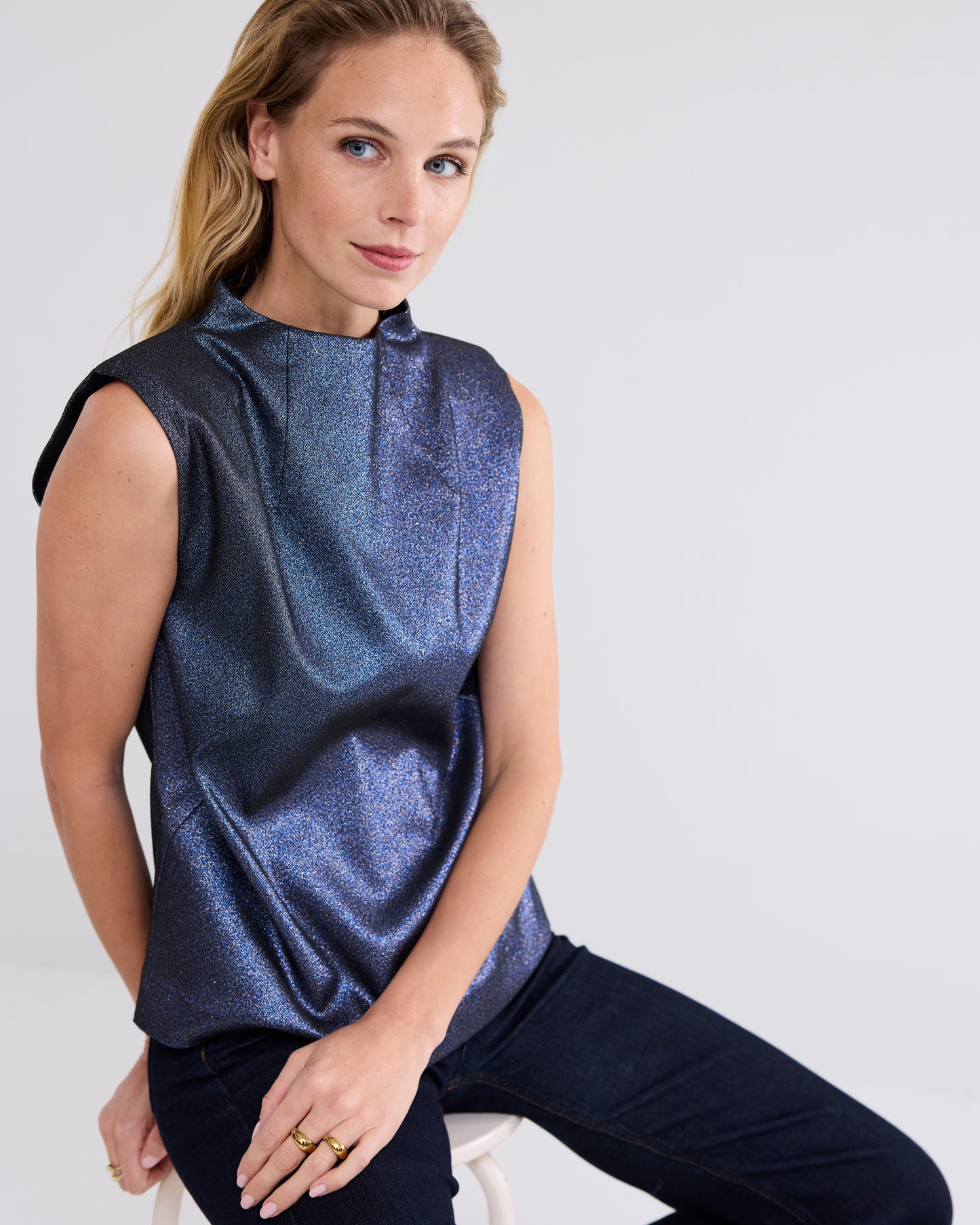 Summum Woman | top glitter - royal blue - 2s3212-12126