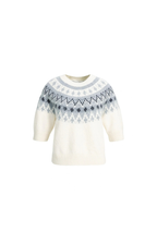 YAYA | Gebreide trui met Noors jacquardpatroon - Illusions Grey Dessin