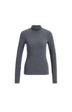 YAYA | Jersey coltop met lange mouwen - Dark Anthracite Melange