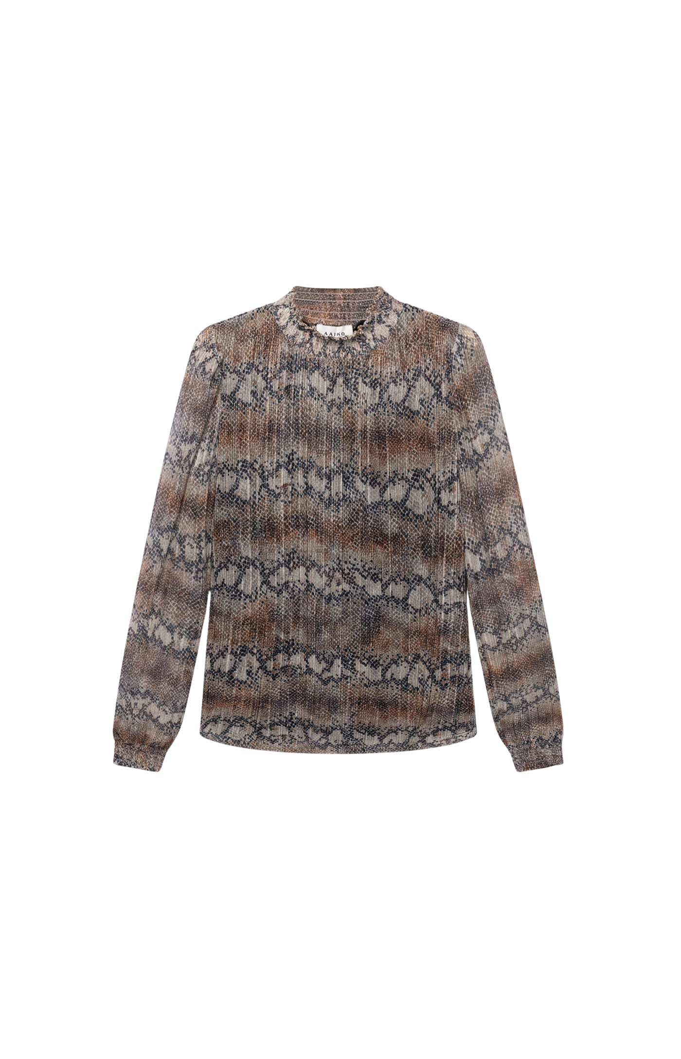 Aaiko | Tory Snake Top Dark Mocha
