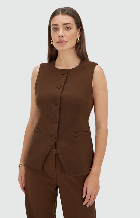 Josh V. | Kiro Gilet Dark Brown