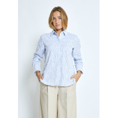 Minus | Astra - ice blue stripe - oversize shirt -MI6259