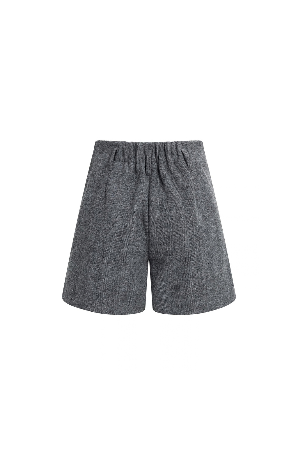 YAYA | Bermuda van gemêleerde visgraatstof - Medium Grey Melange