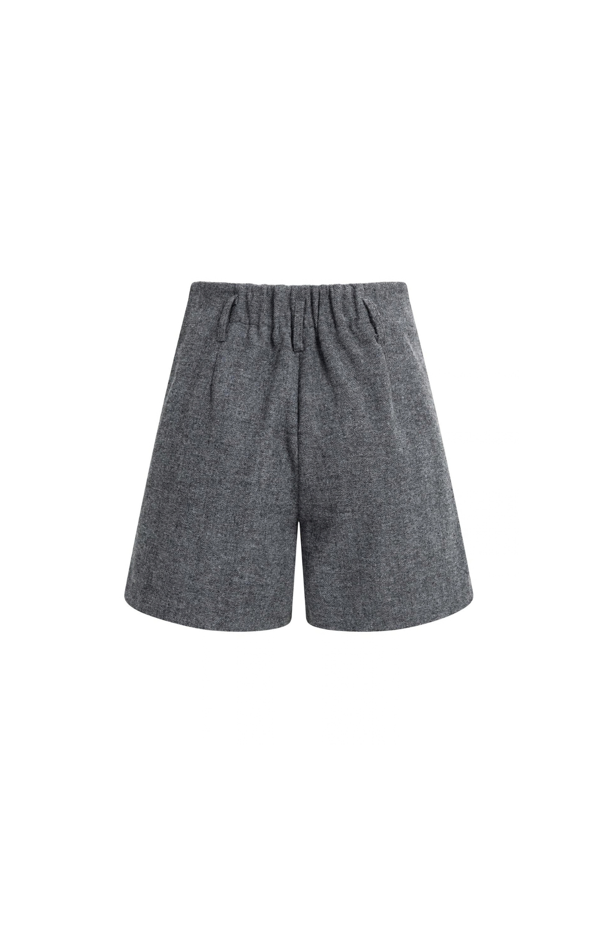 YAYA | Bermuda van gemêleerde visgraatstof - Medium Grey Melange