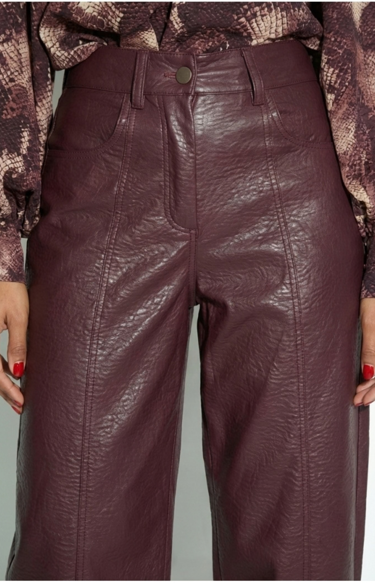 Imprevu | Pantalon Raya leather Bordeaux