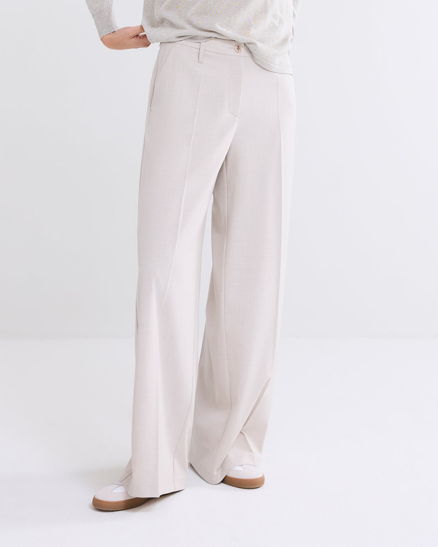 Summum Woman| Trousers wide viscose  blend stretch - cashmere -  4s2711-12072