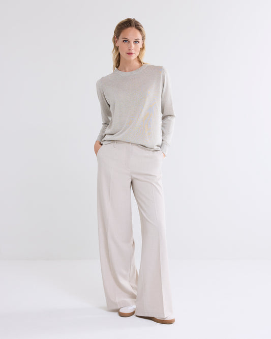 Summum Woman| Trousers wide viscose  blend stretch - cashmere -  4s2711-12072