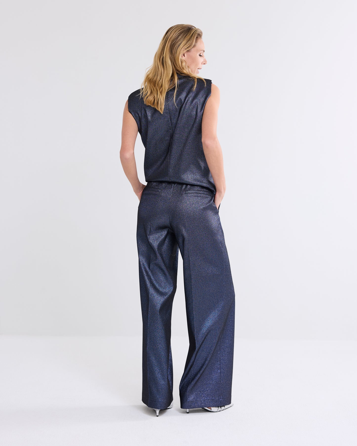 Summum Woman | Trousers glitter - royal blue - 4s2732-12126