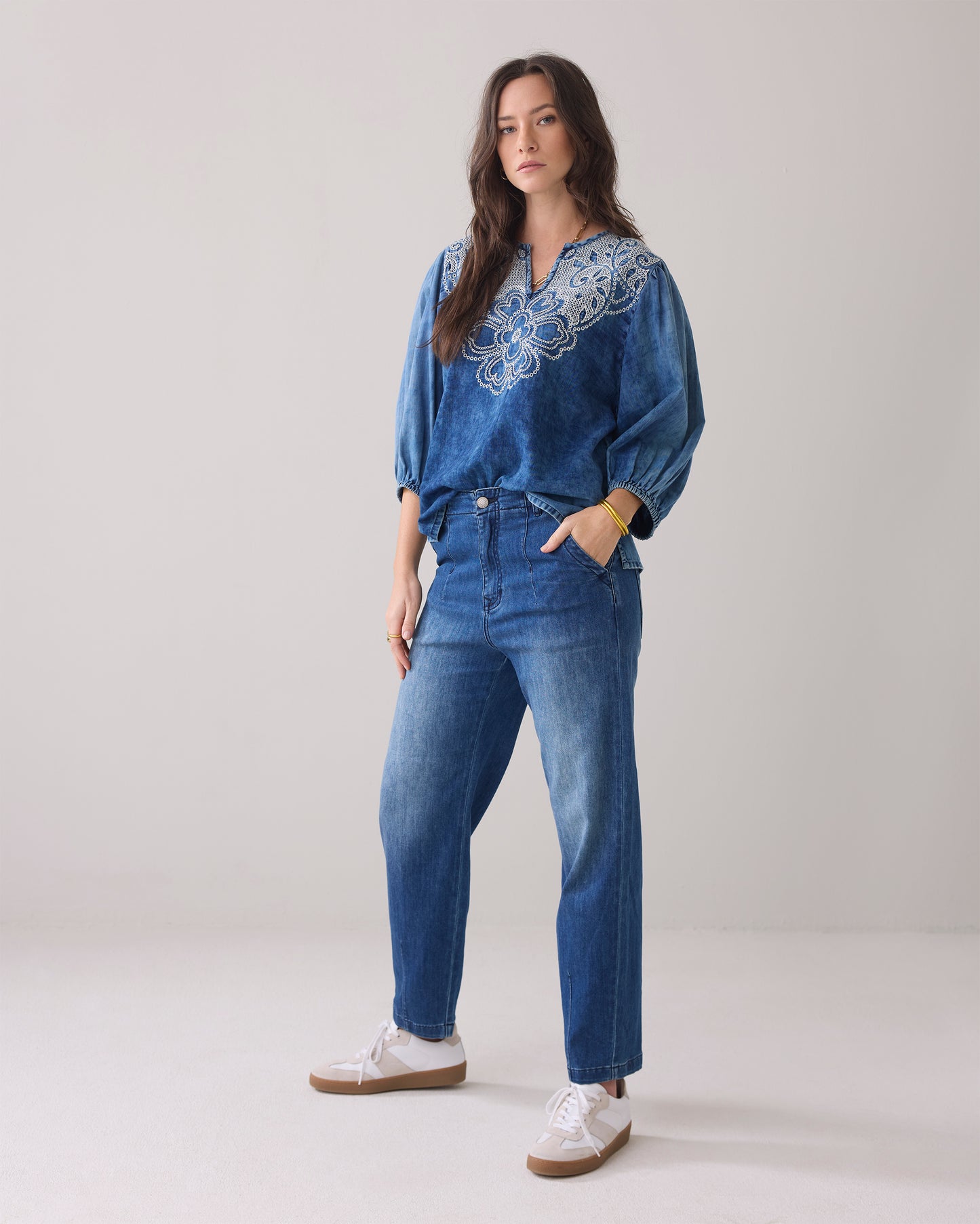 Summum Woman | tapered fit jeans soft fine twill - denim - 4s2740-5153