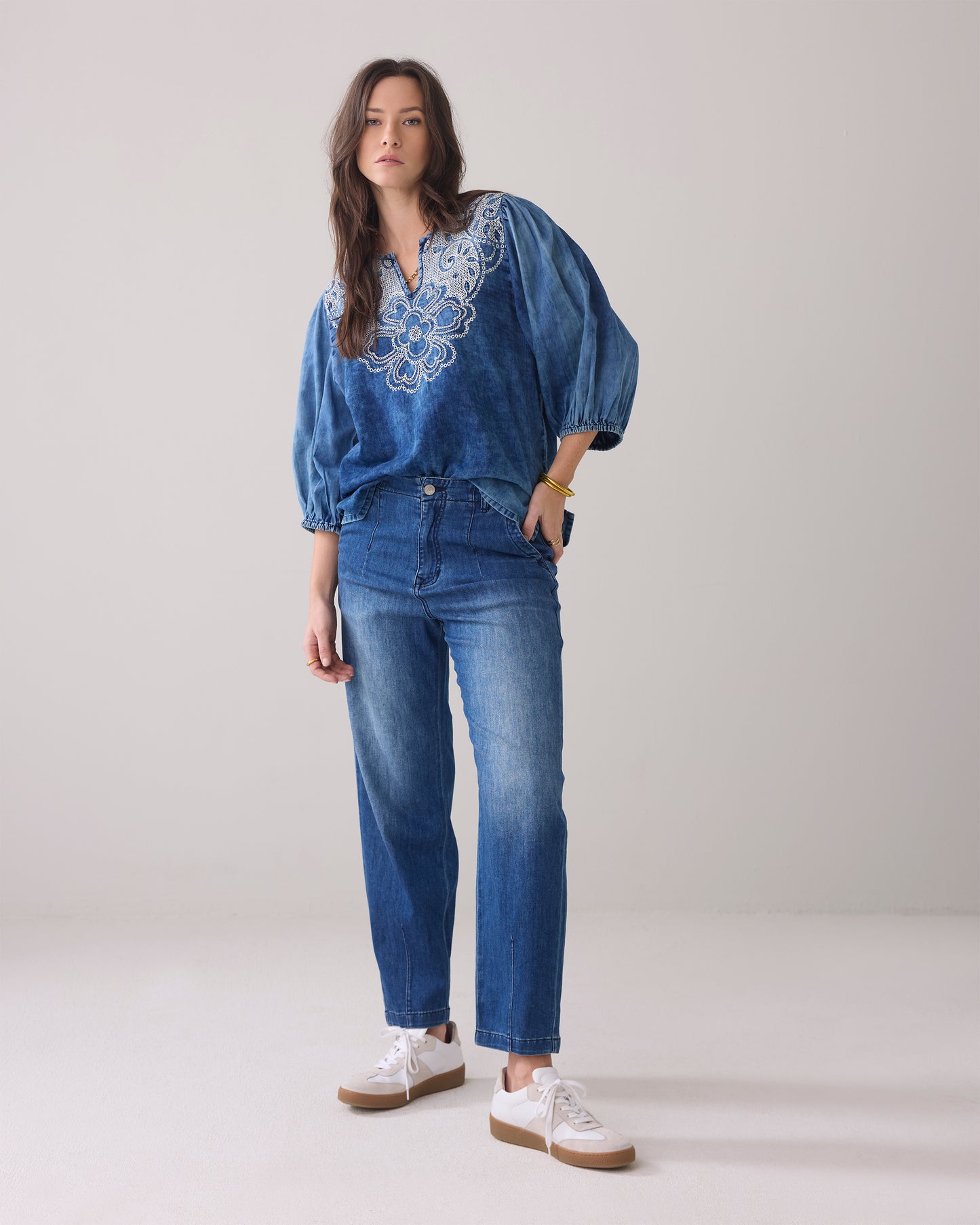 Summum Woman | tapered fit jeans soft fine twill - denim - 4s2740-5153