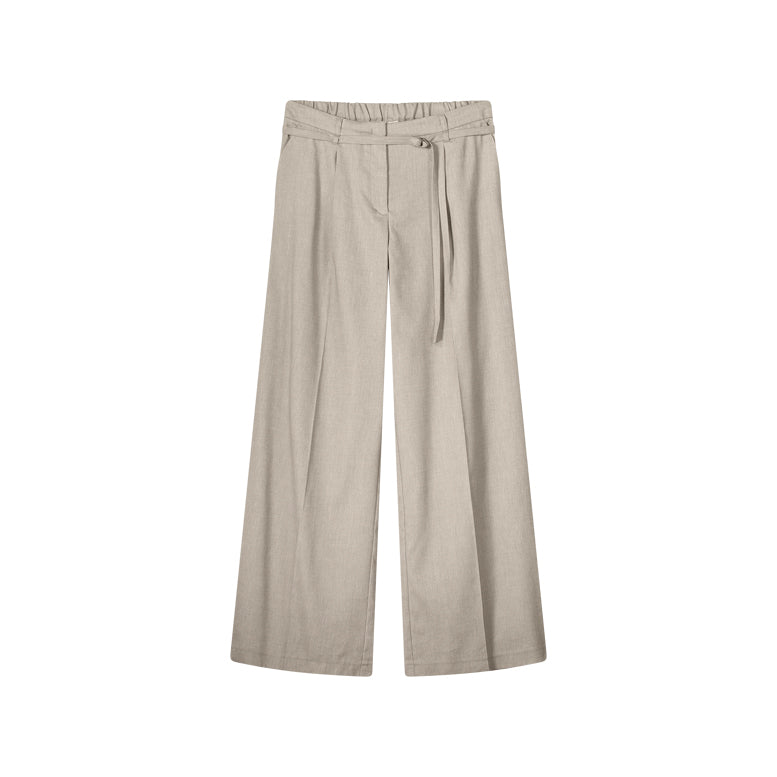 Summum Woman | trousers wide linen blend twill - khaki - 4s2767-12157