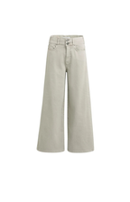 YAYA | Denim broek met wijde pijpen en brede tailleband - Mid Grey Denim