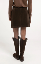 Yaya | Minirok van suedine met ceintuurdetail - Delicioso Brown