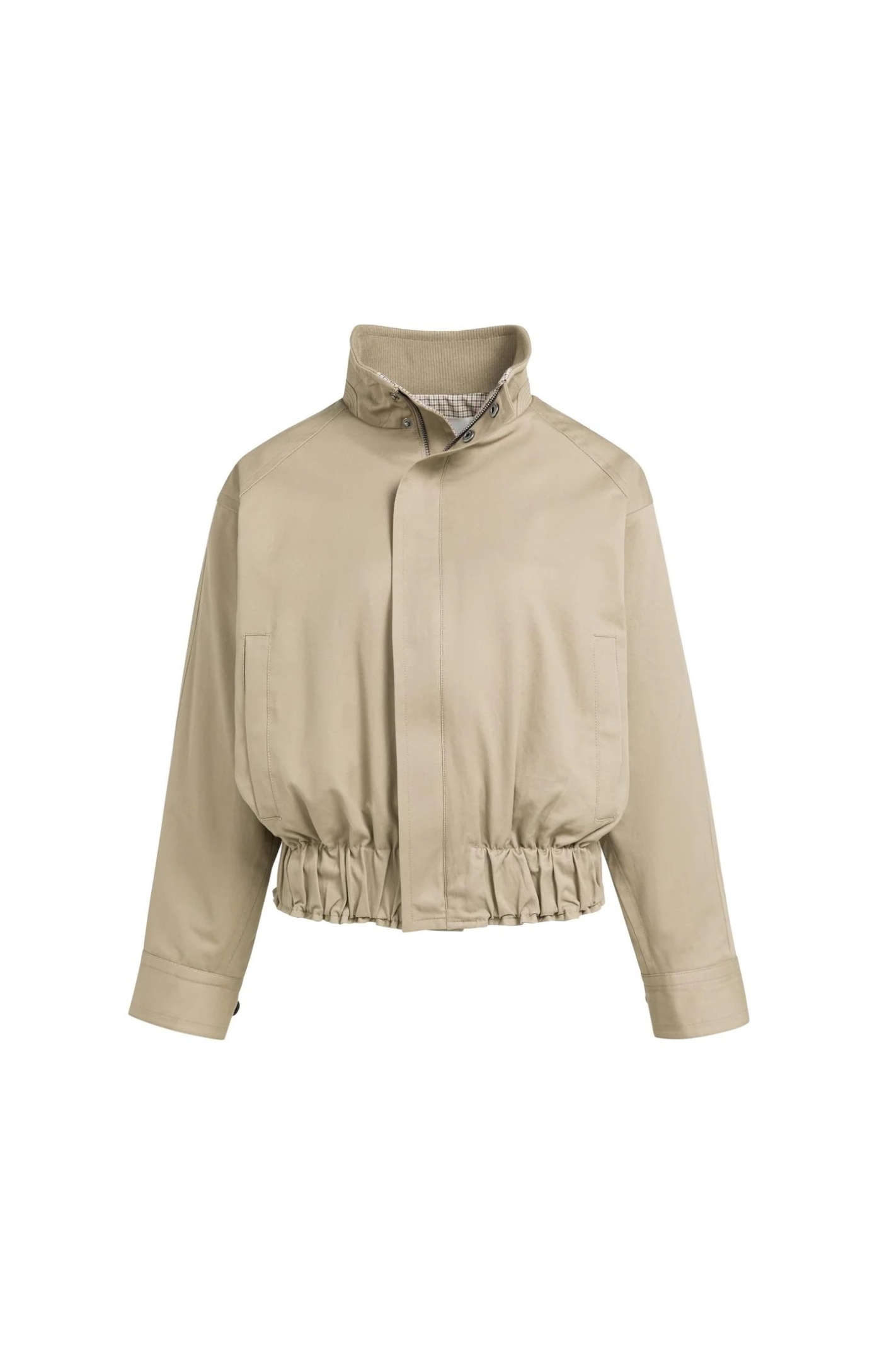 YAYA | Oversized jack met opstaande kraag - Otter Brown