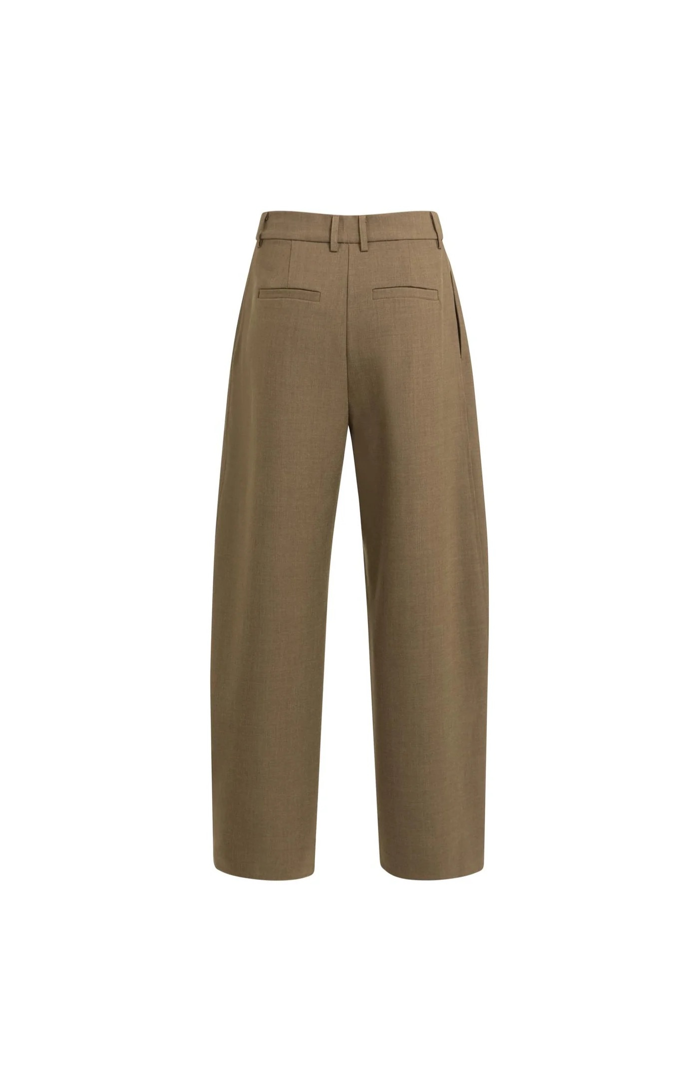 YAYA | Geweven Barrel-leg broek met plooidetail - Teak Brown