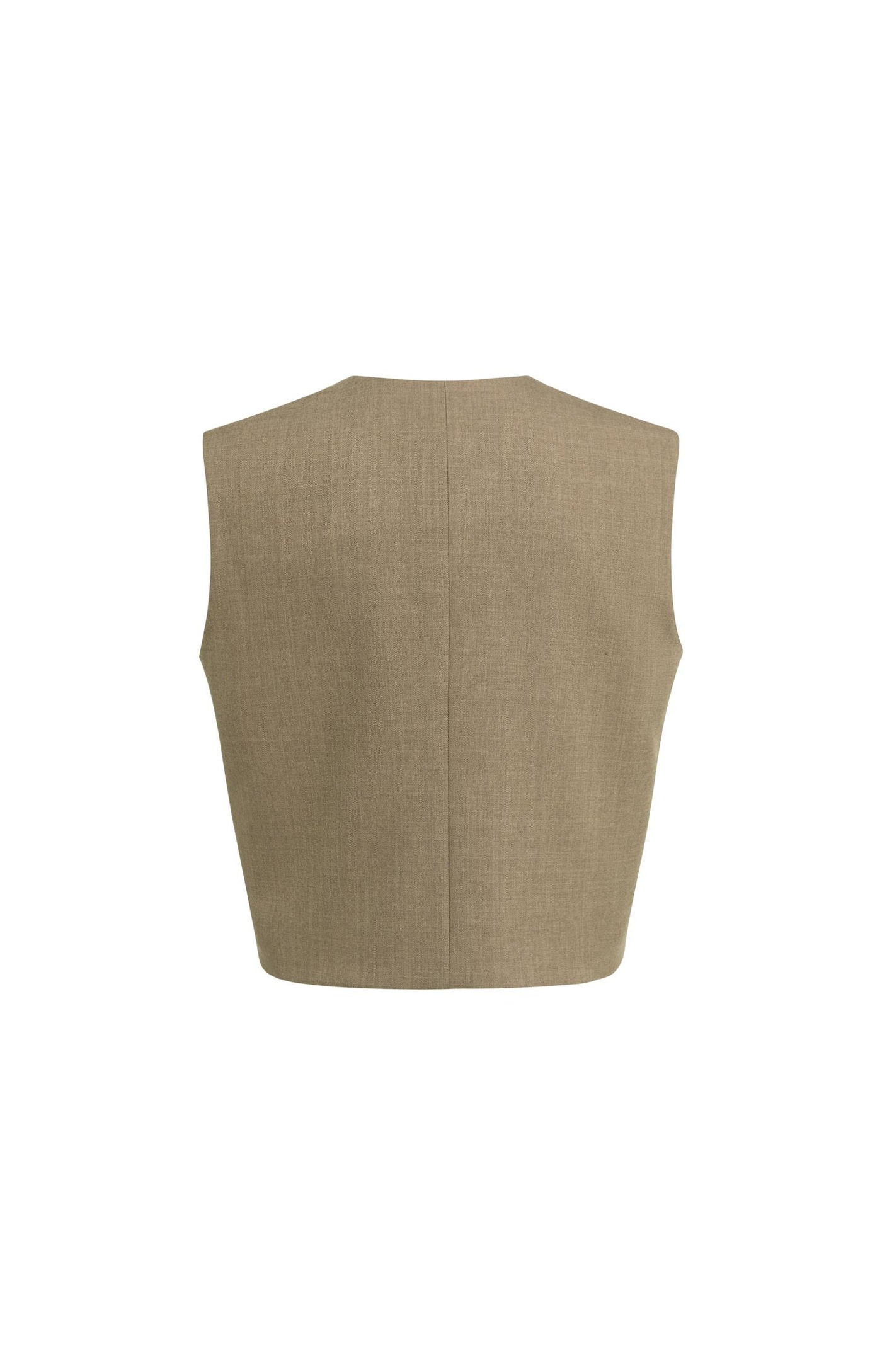 YAYA | Geweven gilet met overslag details en striksluiting - Teak Brown