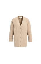 YAYA | Oversized ribgebreid vest - Dark beige melange