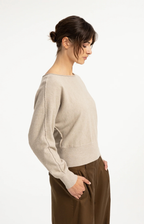 YAYA | Trui met boothals en lange mouwen - Pure Cashmere Grey