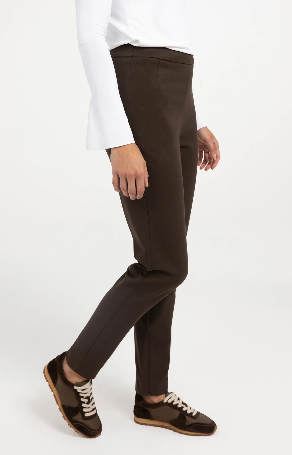 YAYA | Stretch tregging met ritsdetails - Delicioso Brown