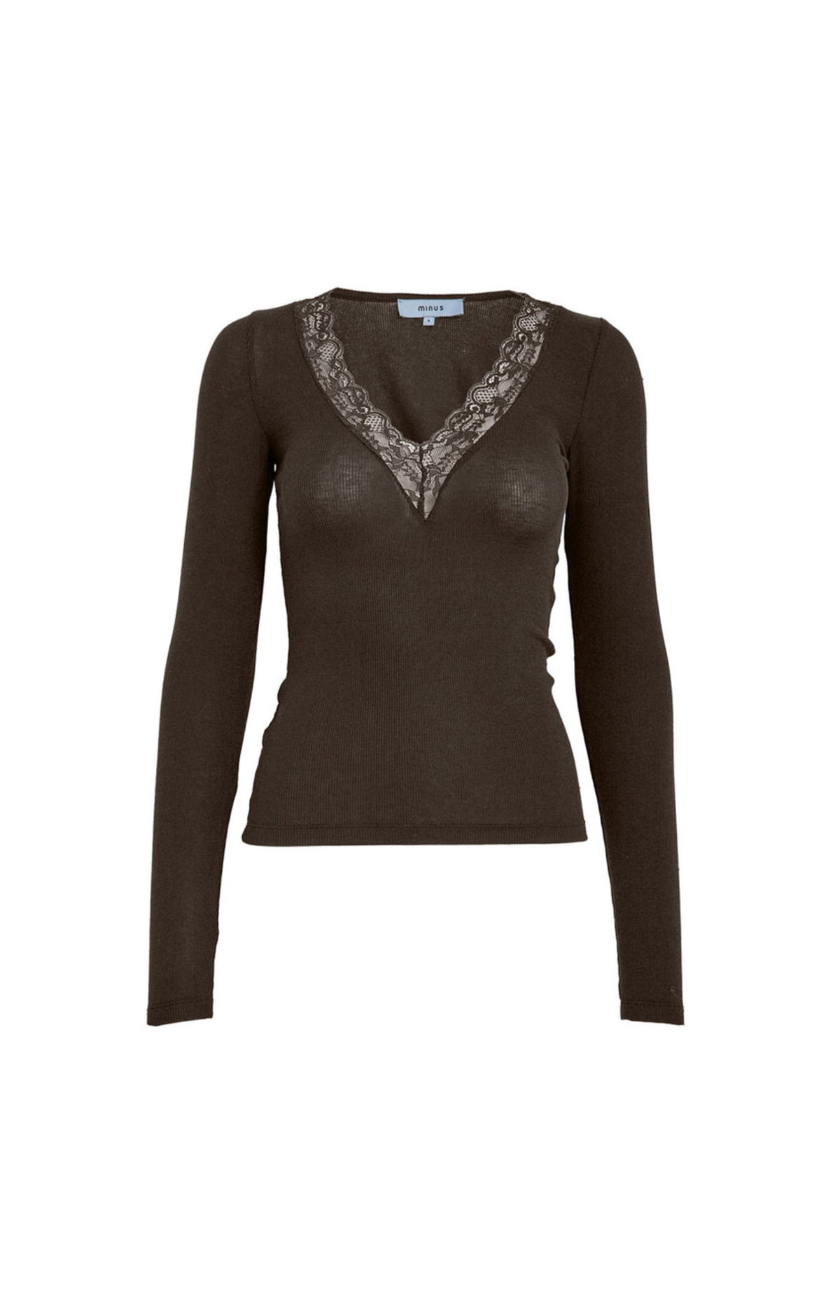 Minus | Milli Long Sleeve Lace Top - Bracken Brown