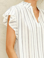 M.A.B.E | Alma Top - Ecru Stripe - 643342