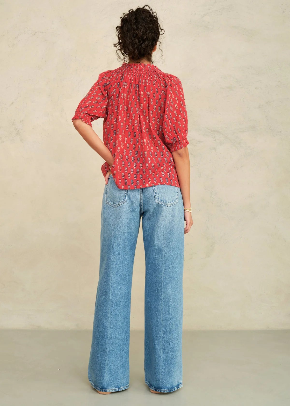 M.A.B.E. | Ari Print Short Sleeve Top Red