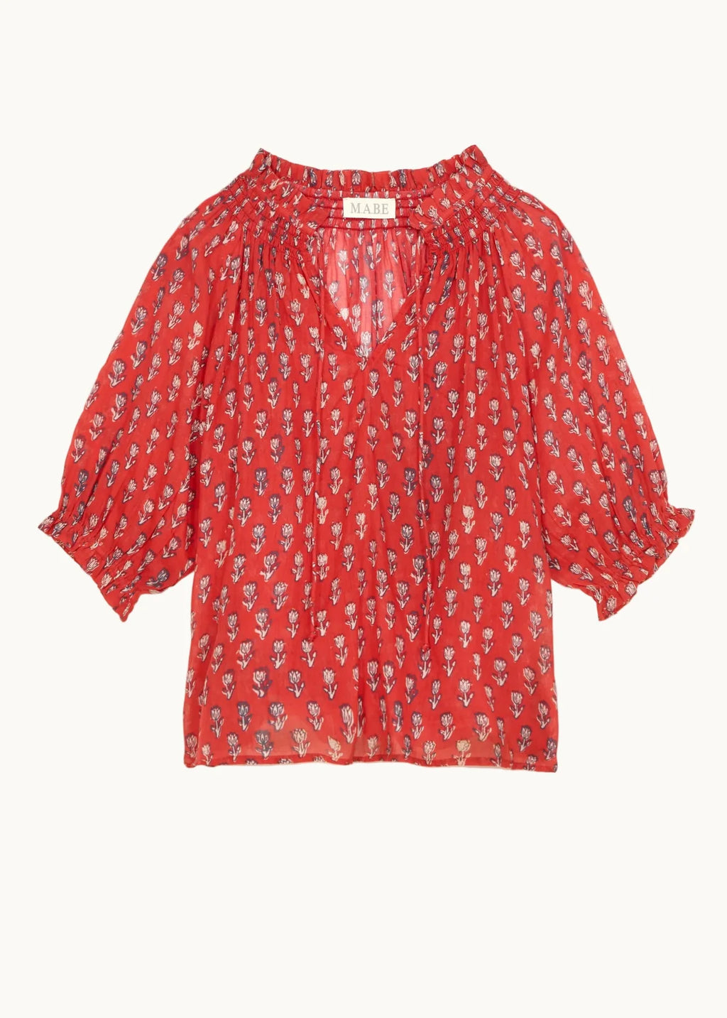 M.A.B.E. | Ari Print Short Sleeve Top Red