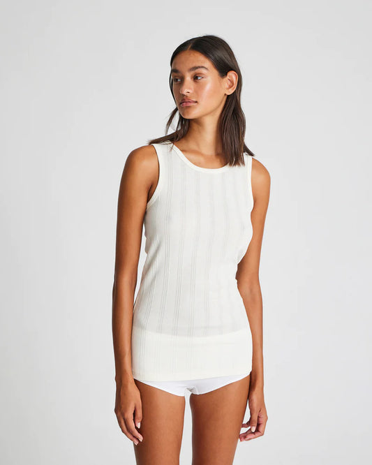 Gai + Lisva | Alberte S'less silk top - off white