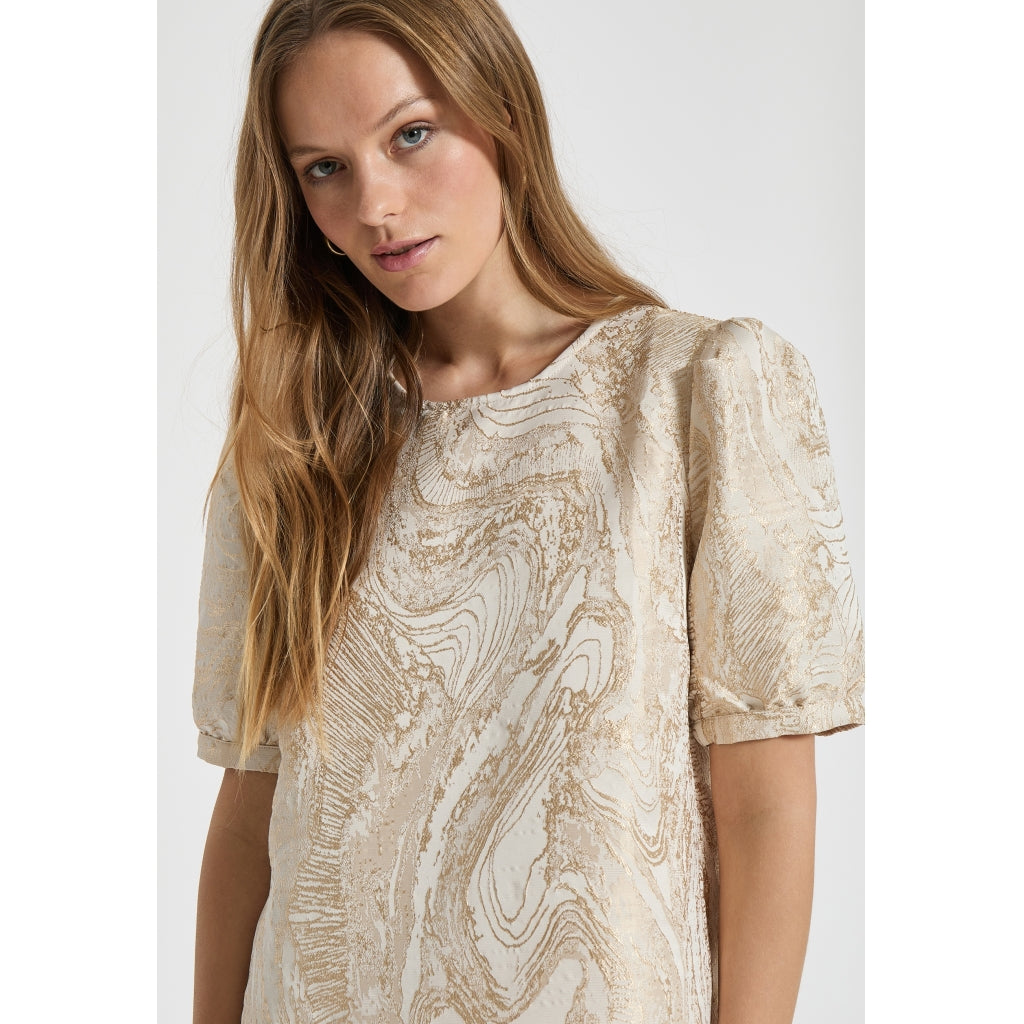 Minus | Alika round neck blouse - medal gold