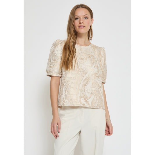 Minus | Alika round neck blouse - medal gold