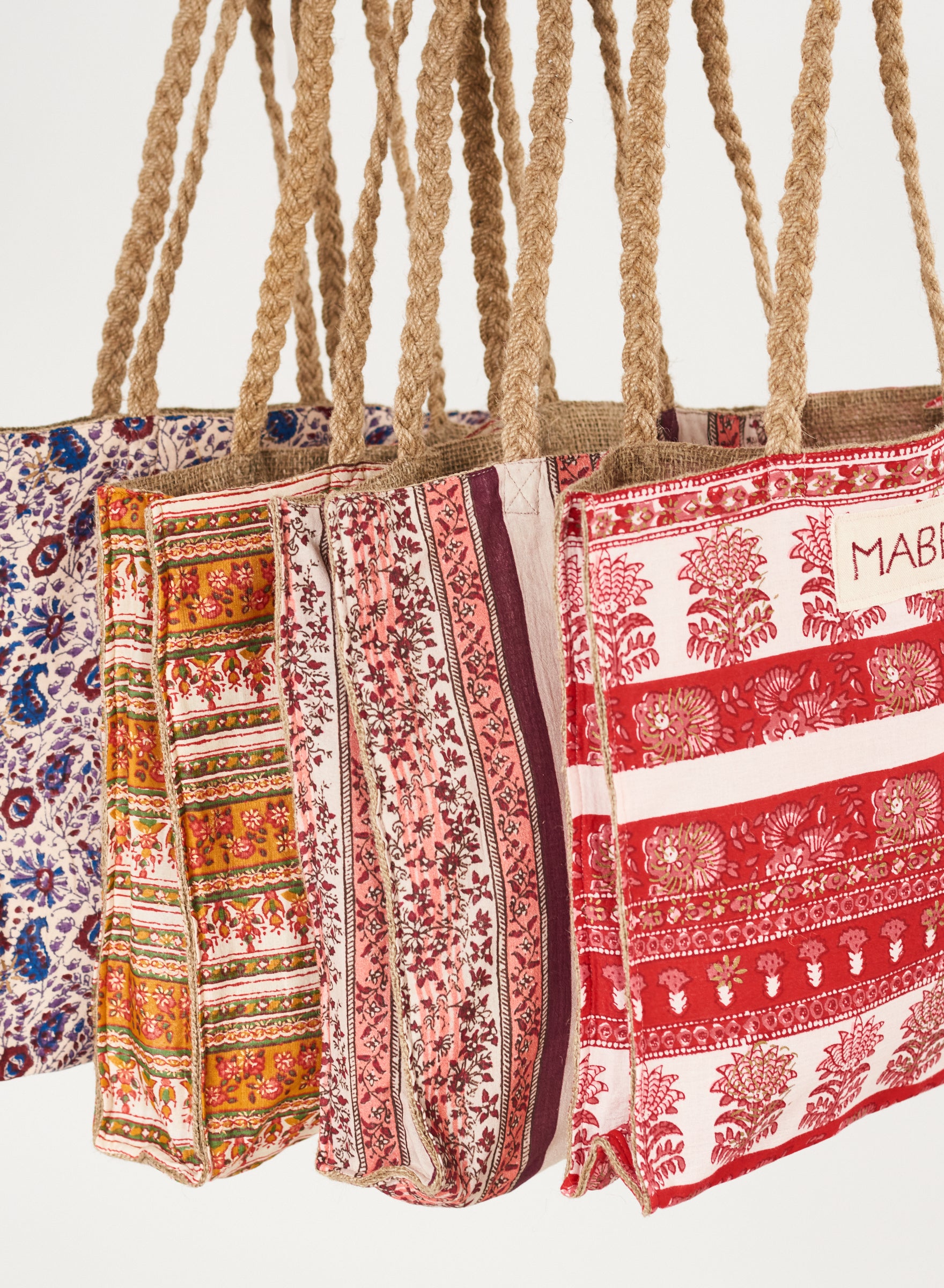 MABE | Bockprint and jute tote - M570501