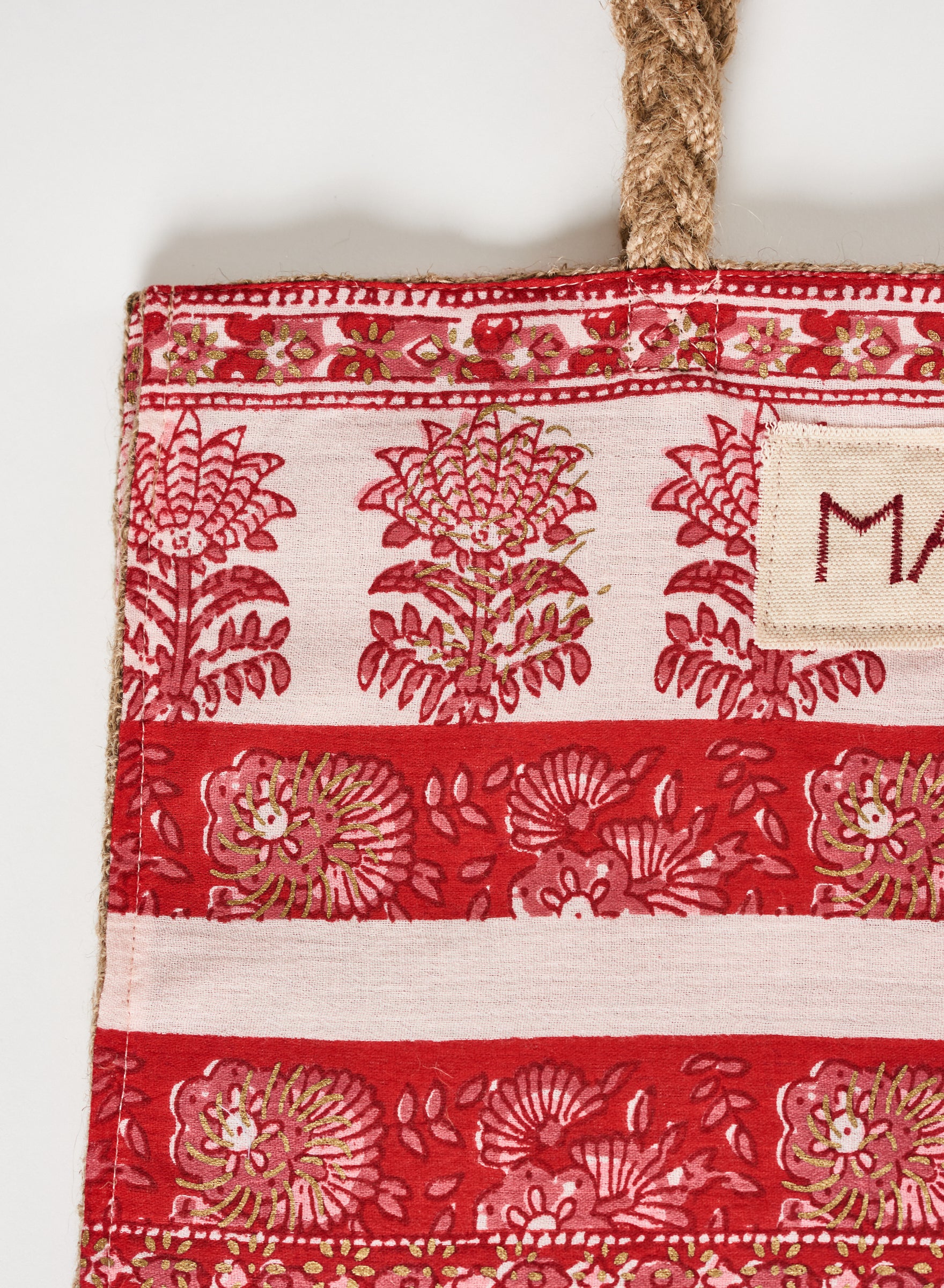 MABE | Bockprint and jute tote - M570501