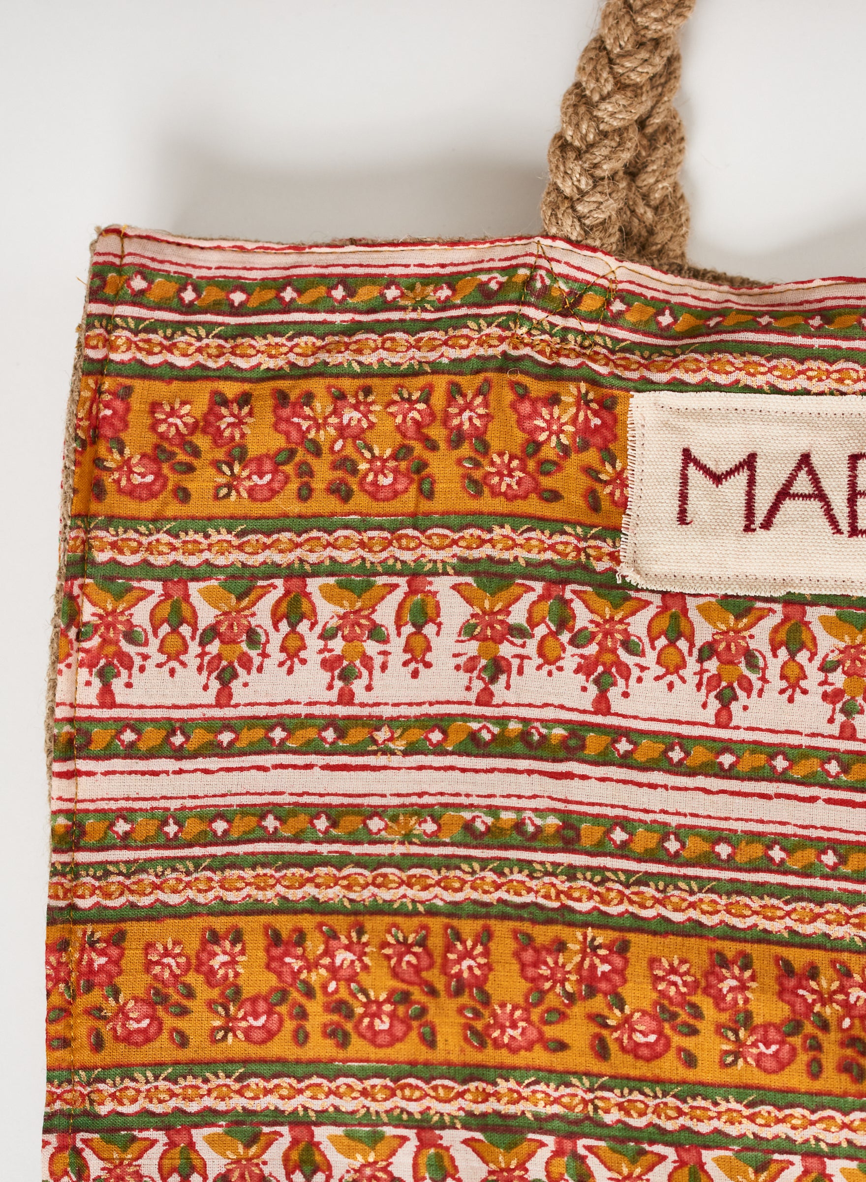MABE | Bockprint and jute tote - M570501