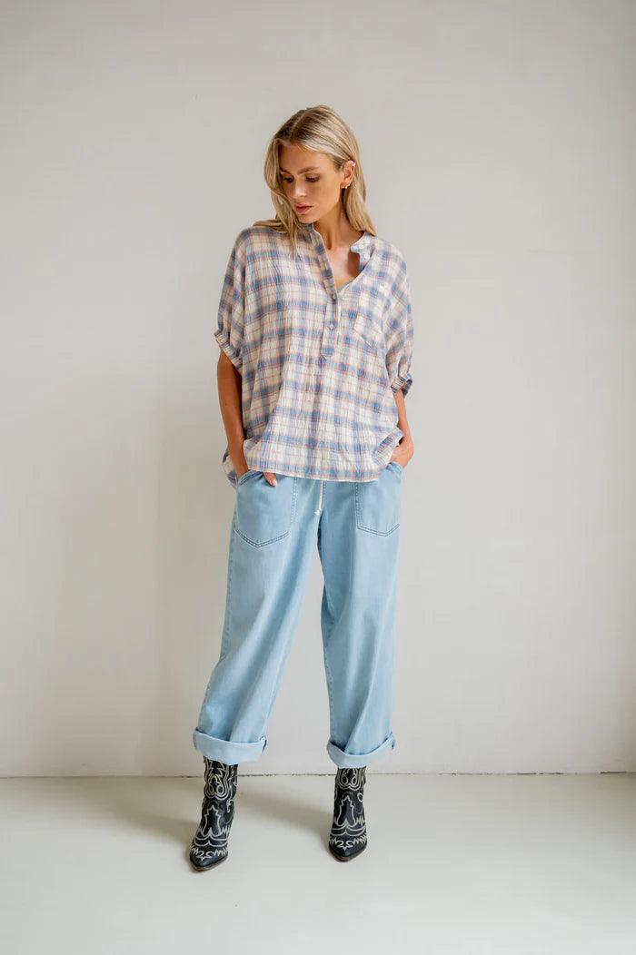 Penn & Ink N.Y | Blouse Blue Check