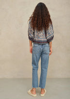 M.A.B.E | Cass Print Jacket Indigo/Rust