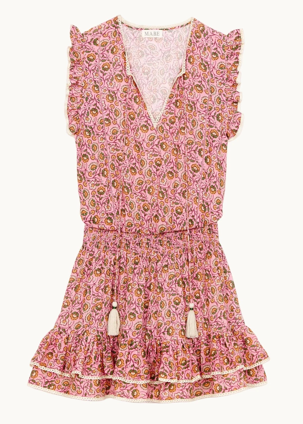 M.A.B.E. | Ceci Floral Printed Cotton Sundress Pink