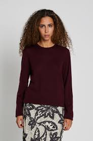 Bruuns Bazaar | CharleneBBRound Neck knit - wine - BBW4182