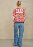 M.A.B.E | Della Print Jacket Red/Navy